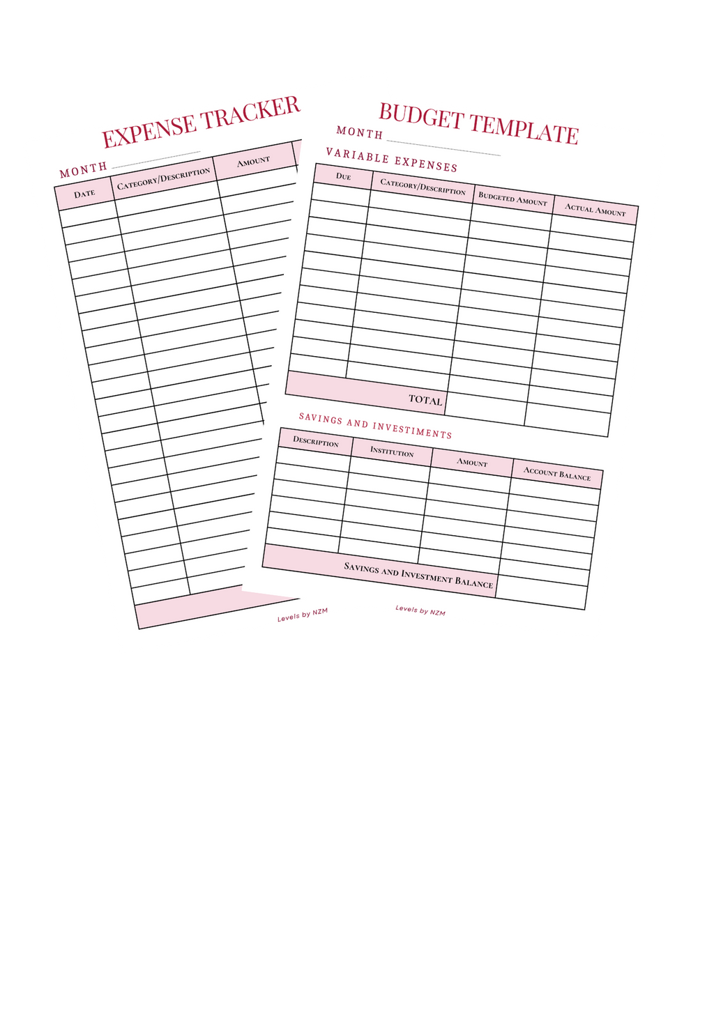 Budget Sheets