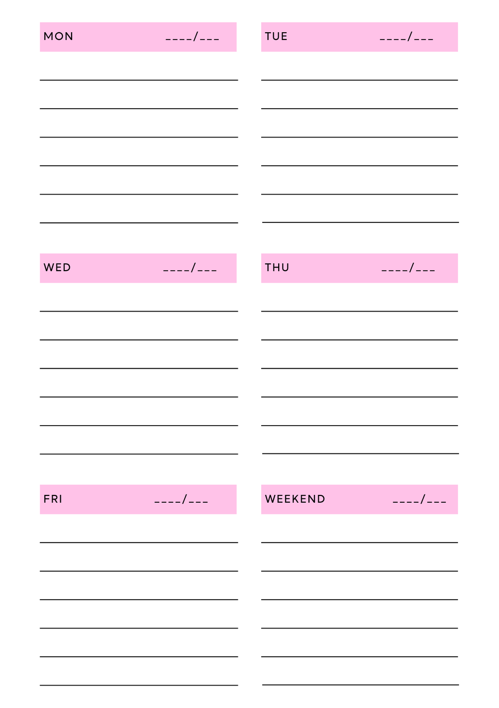 Weekly Focus Planner