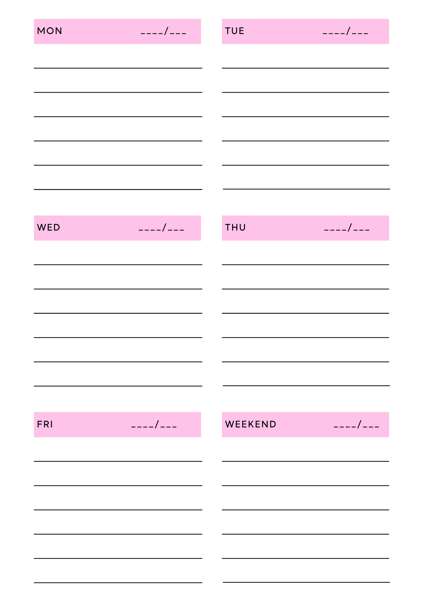 Weekly Focus Planner